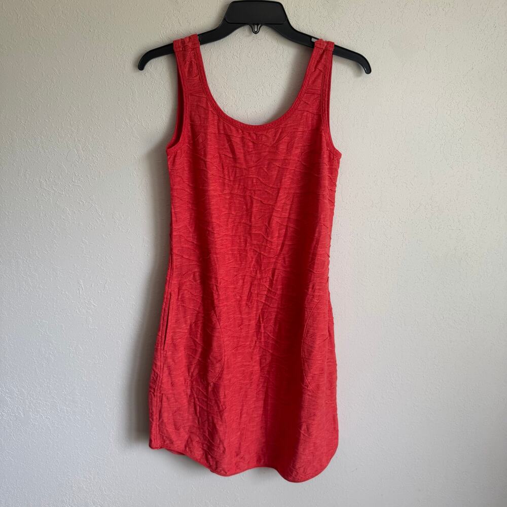 Toad&Co Samba Wave Tank Dress Orange Organic Cotton Blend Texture Wave Womens S